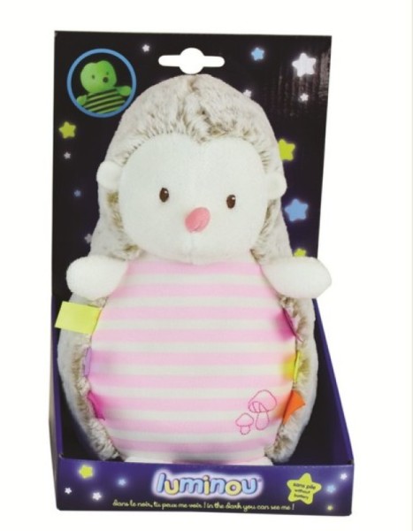 Jemini Peluche Luminou Hérisson Rose - 21 cm